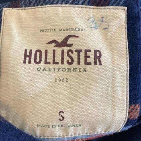 Hollister  Side zip Winter Coat Peacoat Jacket Fall Plaid Ski Snowboarding Bomber