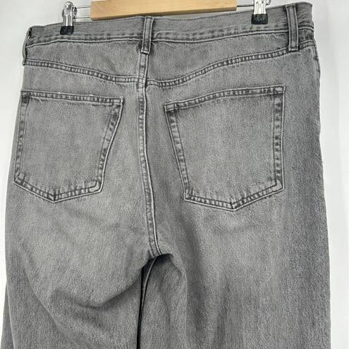 Gap  Low Stride Wide Leg Jeans Baggy Gray Wash Ripped Mid Rise Size 12 / 31L Long