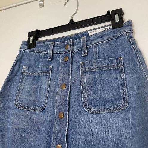 Rag and Bone  santa cruz mini skirt capitol button front denim size US 25