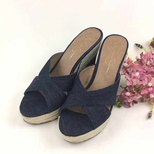 Jessica Simpson  Denim Wedge Sandals 9.5M