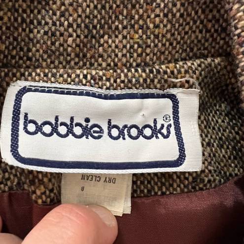 Brooks Vintage Bobbie  Brown Tweed Blazer Size 9 / 10 EXCELLENT Retro Business