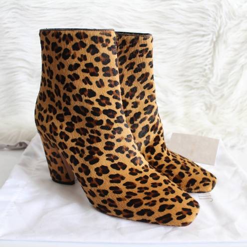 Jimmy Choo  Mirren Calf Hair Leopard Print Side Zip Ankle Boots