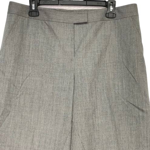 Lafayette 148  Womens Sz 12 Wide Leg Culottes Crop Pants Wide Wool Stretch Gray