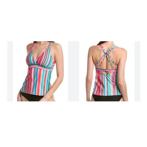 Next Level  Swim Tankini Black/Multi Sport Built In Padded Bra 38C M NWT