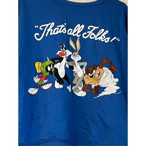 Looney Tunes  Graphic shirt That's All Folks Womens Medium Ladies L Blue