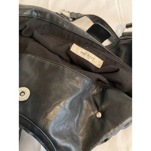 Nine West  Black Faux Leather Shoulder Bag Purse