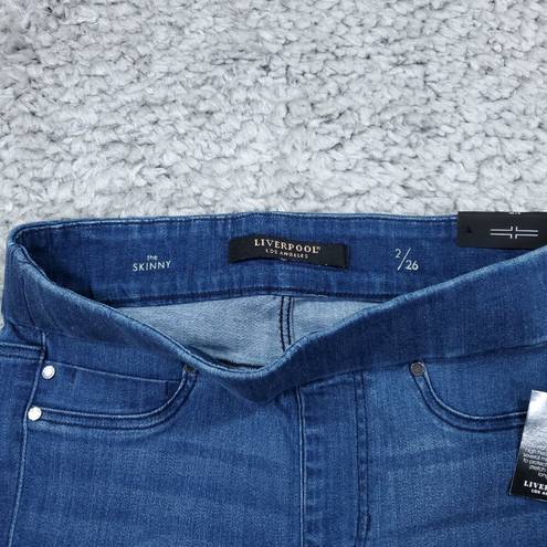 Liverpool  Sienna High Rise Pull On Skinny Jeans Harlow Blue Size 2 26 Stretch