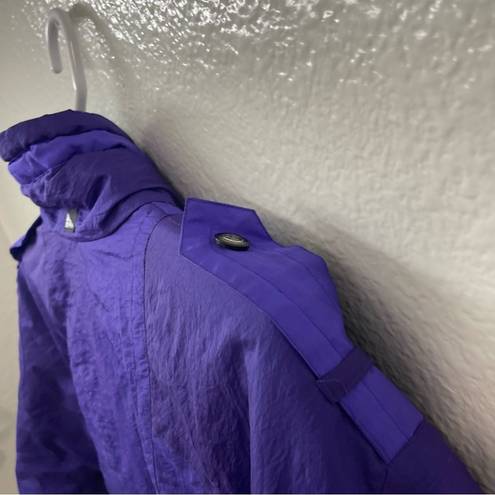 Edge Vintage Womens Inside  Ski Jacket 90s 80s Retro Zip Button Purple Black Coat