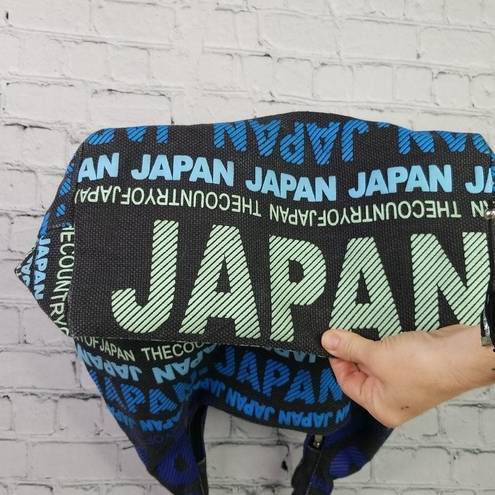 Robin Ruth "JAPAN"  Fabric Purse Tote Zip Closure Black Blue