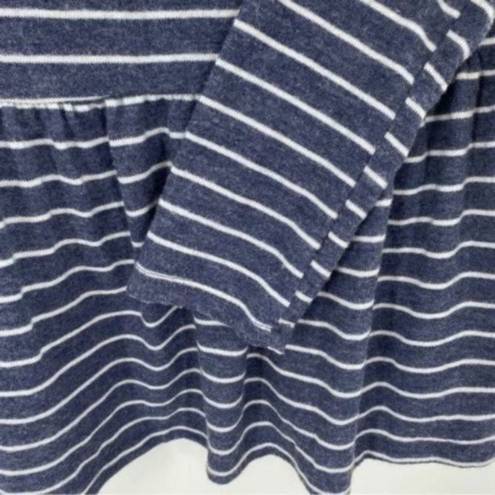 Modcloth  Peplum Top Blue White Striped Knit