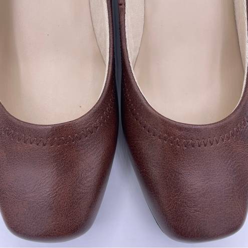 Life Stride leather brown wedges women Size 6.5M