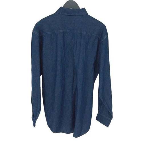 Krass&co Port &  Women's Cotton Button-Down Denim Shirt Blue Size Medium