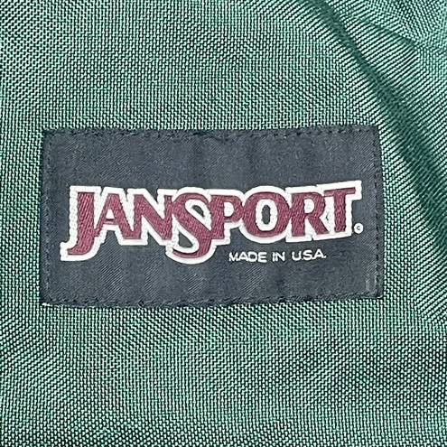 Jansport Vintage 90's  Leather Suede Bottom Backpack- Green Floral Embroidered