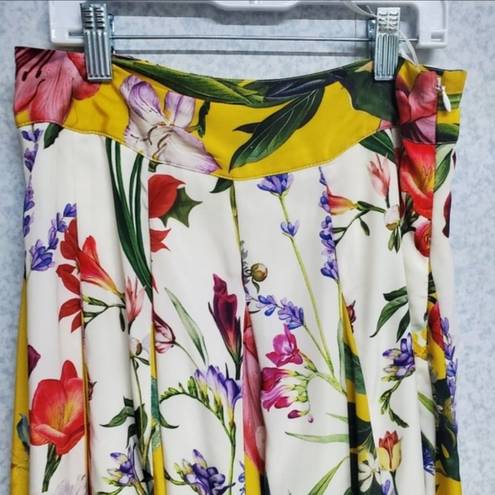 Rococo  Sand Aprile Floral Maxi Skirt Size 0 Yellow Multi Paneled NWOT