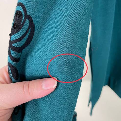 Chico's  Zenergy Sequined French Terry Scrolls Sweatshirt in Peacock Teal