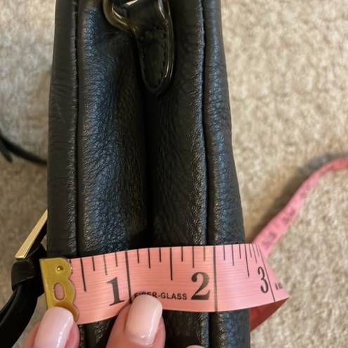 Vince Camuto  Black Leather Double Zipper Pocket Crossbody Purse Handbag