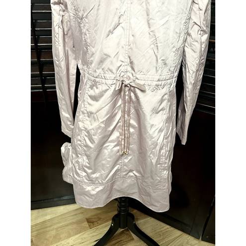 Cole Haan  Women's Light Pink Hooded Anoack Midi Rain Coat M NWOT