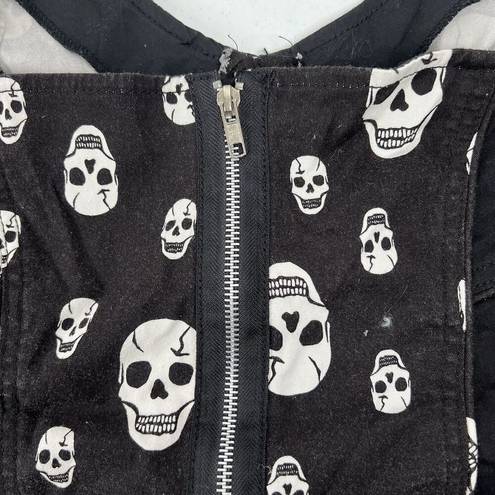 Royal Bones  Sz XXL Halter Top Skull Print Corset Bustier Vtg Horsebit Harness