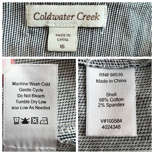 Coldwater Creek  Skirt Pencil Straight Stretch Woven Gray White Women’s Size 16