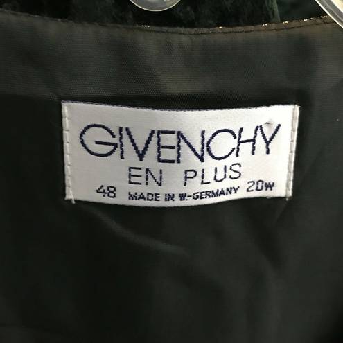 Givenchy  Women Vintage Vest Jacket Metallic Gold Black Floral Pattern Size 20 W