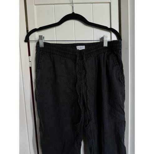 The Loft  Womens Pants Sz XSP XS Petite Black Linen Lyocell Blend with Stretch