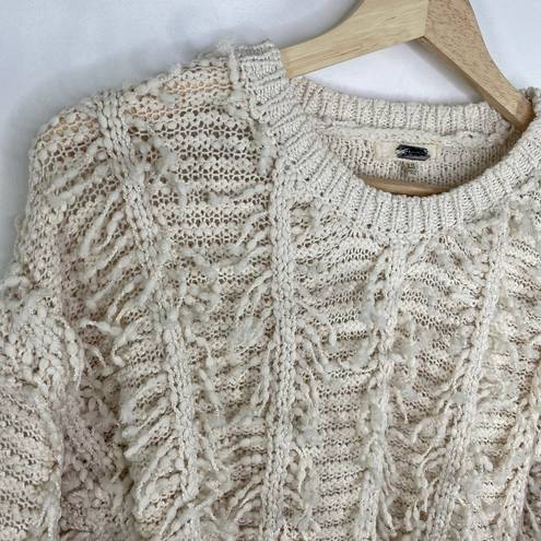 BKE  Gimmicks Cream Textured Knit Crewneck Sweater Women's Size X-Small XS