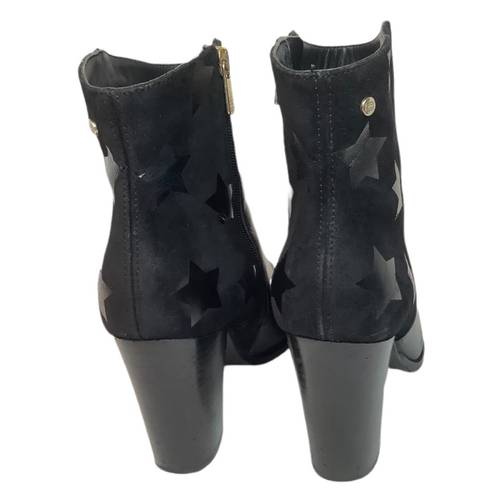 Tommy Hilfiger   stars on black suede genuine suede leather heel‎  boots size 9.5