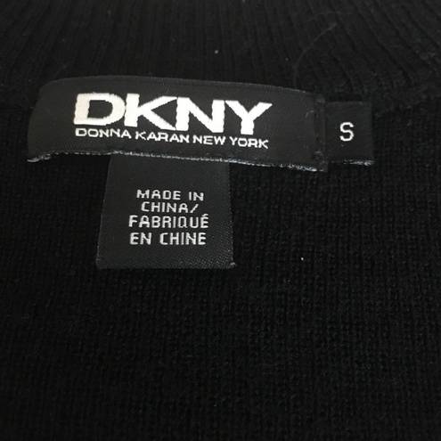 DKNY Black Crewneck  Wool & Acrylic Sweater