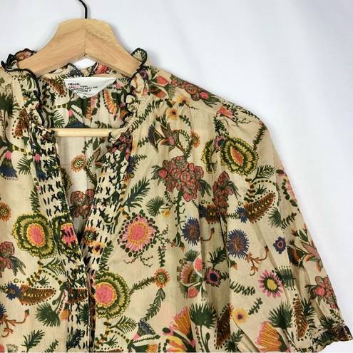 Harper Leon &  Conie Floral Short Sleeve Blouse Desert Sable XS