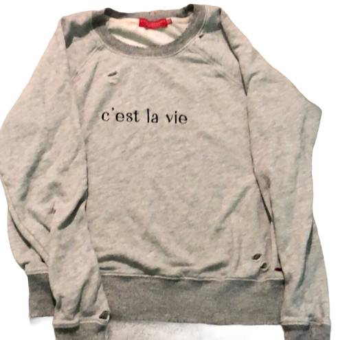 n:philanthropy Distressed C’est La Vie Sweatshirt