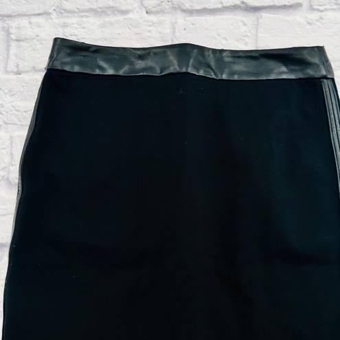 The Loft Ann‎ Taylor Faux Leather Trim Mini Skirt 00 Petite Stretch Back Zipper