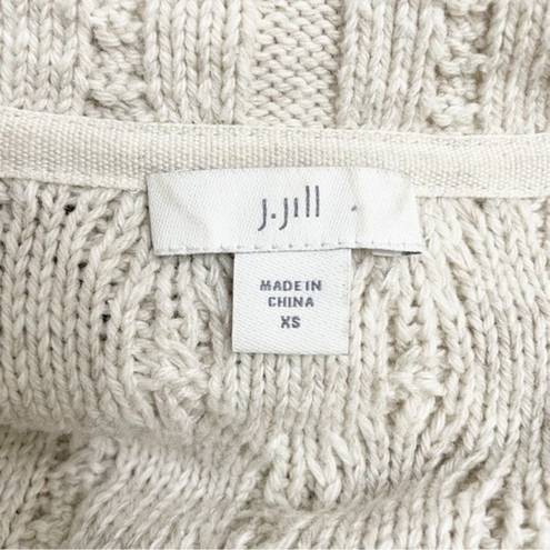 J.Jill  Longline Fisherman Cardigan Oatmeal Button Front Sweater Women’s Size XS