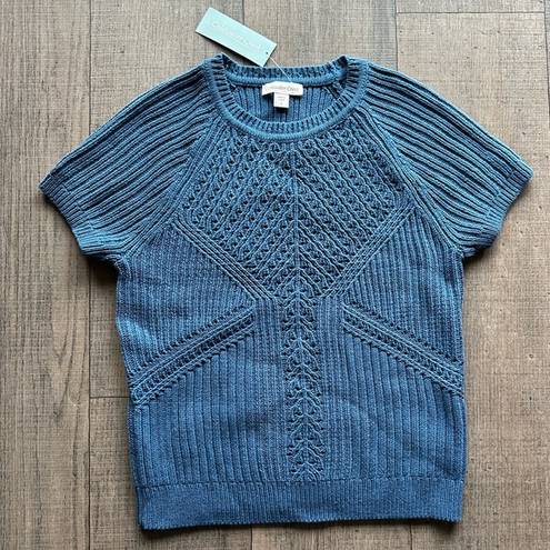 Coldwater Creek NWT knit detail tee size S