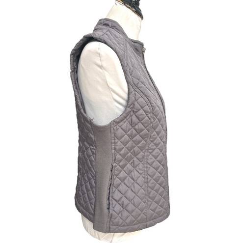 Karen Scott Laura Scott Lightweight Quilted Vest Gray Size Large