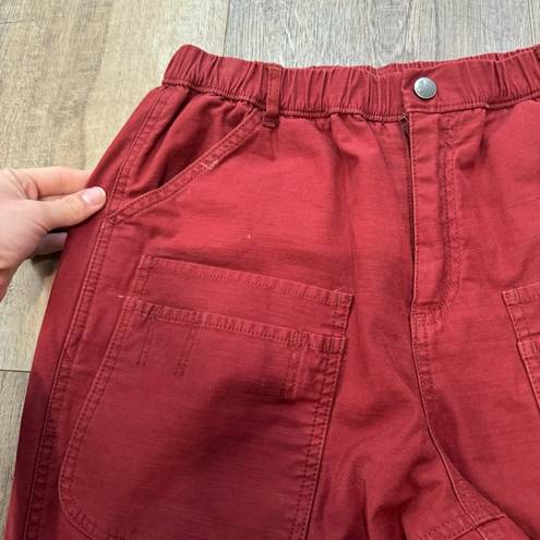 Free People Movement FP Movement by Free People High Rise Wide Leg Red Cargo Pants Size S