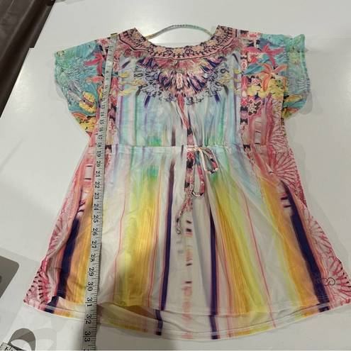 Calia by Carrie  Underwood Multicolor Pastel Kaftan Swimsuit Coverup Size L