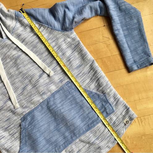 Free Planet  Two-Toned Pullover Hoodie Tunic, Blue, Size M