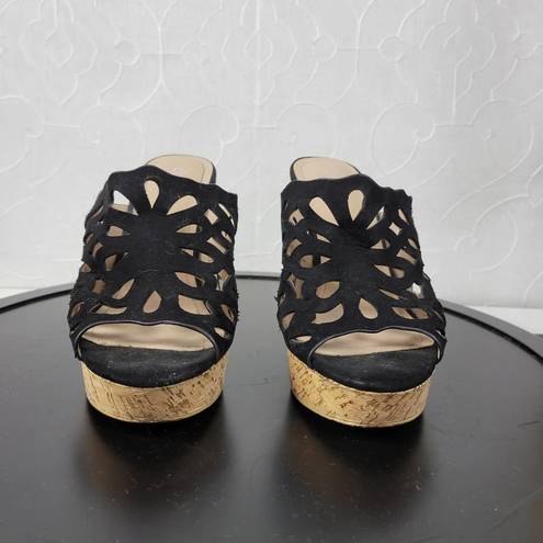 Charles by Charles David  April Women Sandals Size 7 Black Cutout Cork Platform