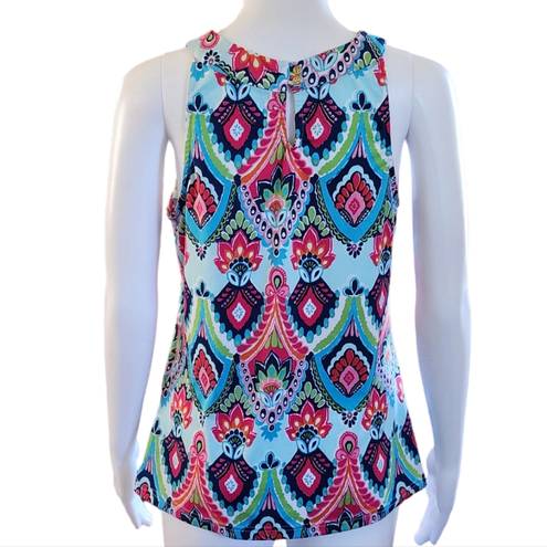 Buckhead Betties  pink blue paisley halter tank size small