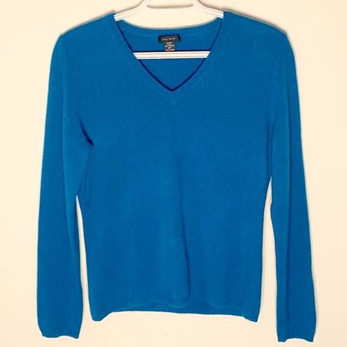 Only  Mine cashmere V neck Aqua blue sweater sz Mp