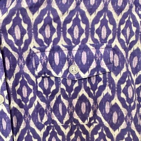 Chico's Chico’s purple geometric print button down shirt