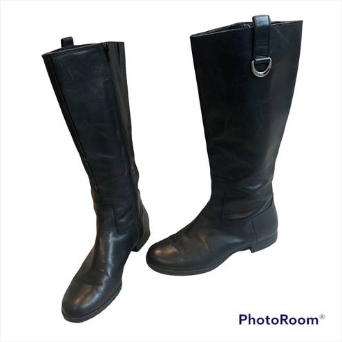 Ralph Lauren Lauren  Sagira II Black Leather Boots