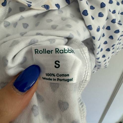 Roller Rabbit  Blue Hearts Pajama Top size Small