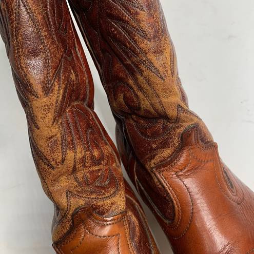 Dingo  Women’s Vintage Rust Brown Leather Almond-toe Cowboy Boots Sz 8