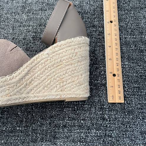 Steve Madden  Jaylen Sandals Taupe Suede Wedge Heel Espadrille Women’s Size 7