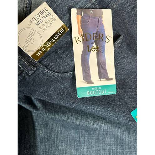 Lee Riders By  Flexible Waistband Mid rise Bootcut Jeans  Womens Size 26w Blue