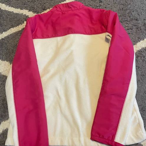 Disney Store Fleece Jacket Women’s VERY cute. Pockets. Cream color  & hot pink