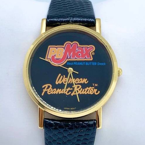 Vintage PBMax Candy  m&m's Wrist Watch Mars 33mm gold tone running