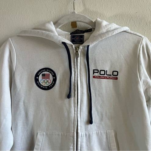 Polo  Ralph Lauren Hoodie 2016 Olympic Brazil Full Zip White Sweatshirt Sz L GUC