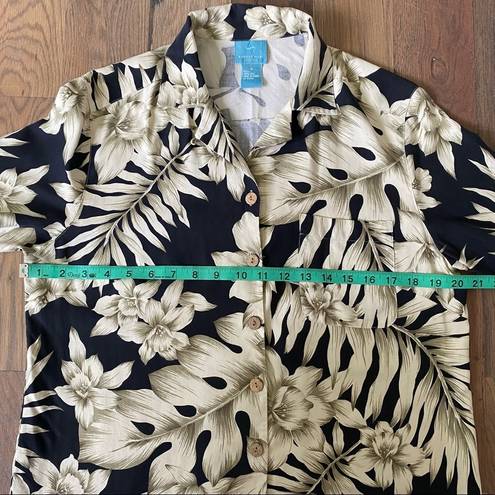 August Silk  Womans Tropical Silk Top Size Medium Summer Vacation